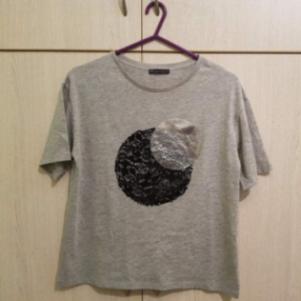 T-shirt δαντέλα/ασημί 