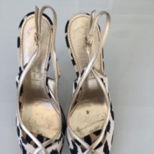 Γοβες,peep toes,casadei,animal print,χρυσό