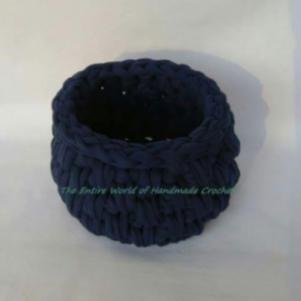 Handmade Crochet Blue Make-up Organizer - Χειροποίητα